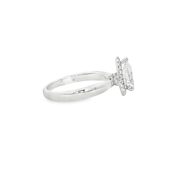 14K White Gold 1.75 CTW Lab-Grown Pear & Round Diamond Halo Engagement Ring Image 2 Jo & Co. Jewelers Hardy, VA
