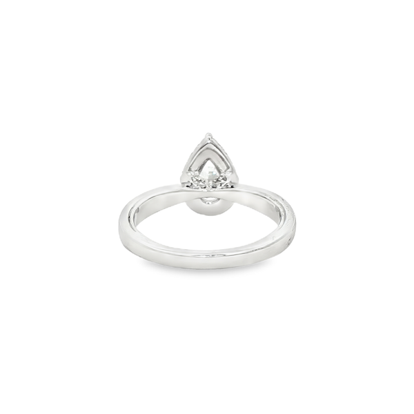 14K White Gold 1.75 CTW Lab-Grown Pear & Round Diamond Halo Engagement Ring Image 3 Jo & Co. Jewelers Hardy, VA