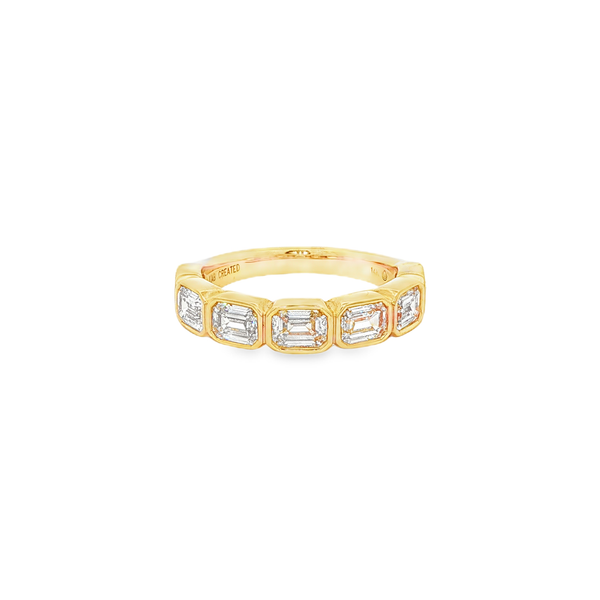 14K Yellow 2.00 CTW Emerald-Cut Diamond Bezel-Set 7-Stone Ring Jo & Co. Jewelers Hardy, VA