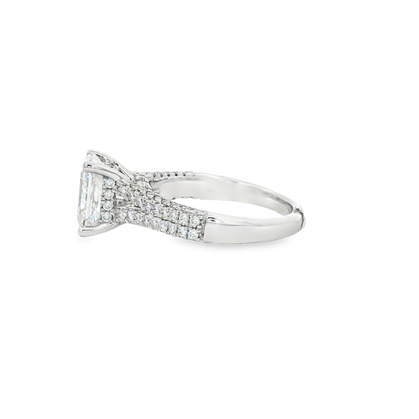 14K White Gold 2.66 CTW Lab-Grown Radiant Diamond Hidden Halo Ring Image 3 Jo & Co. Jewelers Hardy, VA
