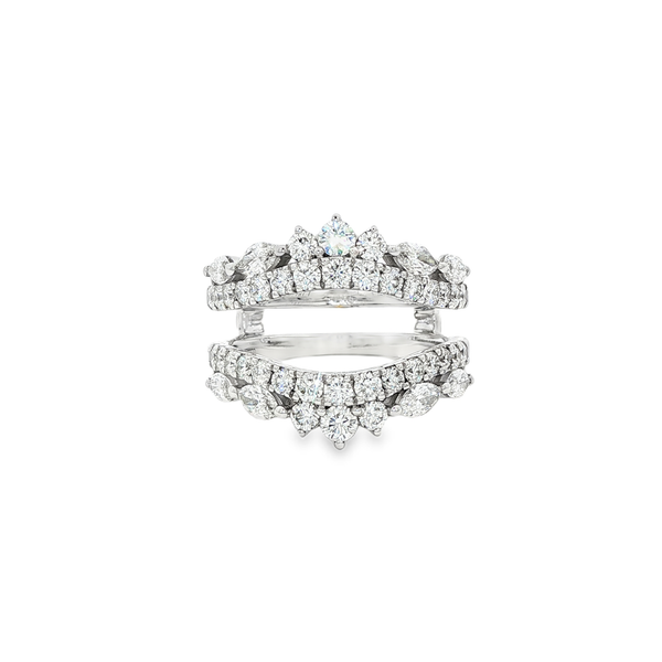 14K White 1.88 CTW Round & Marquise Diamond Double-Row Ring Guard Jo & Co. Jewelers Hardy, VA