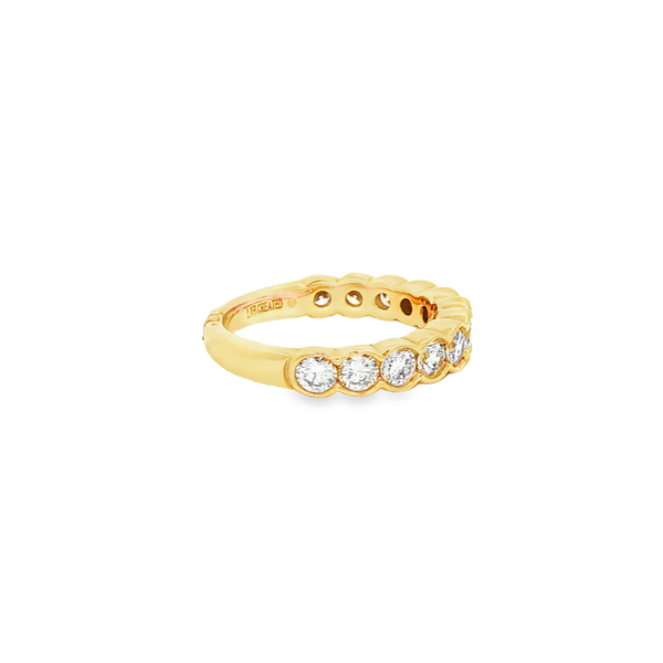 14K Yellow 1.50 CTW Round Diamond Half-Bezel Polished Band Image 2 Jo & Co. Jewelers Hardy, VA