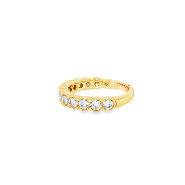 14K Yellow 1.50 CTW Round Diamond Half-Bezel Polished Band Image 4 Jo & Co. Jewelers Hardy, VA