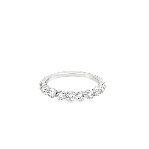 14K White Gold .90tw Lab-Grown Round Diamond Bezel & Shared Prong Band Jo & Co. Jewelers Hardy, VA