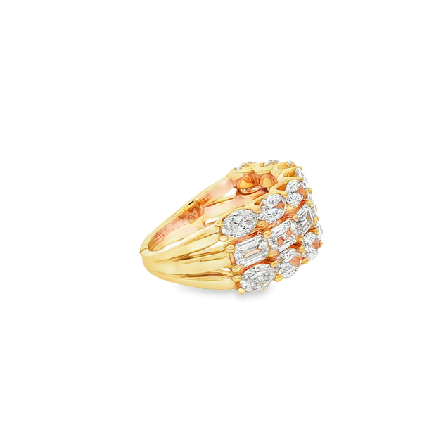 14K Yellow Gold 3.62 CTW Lab-Grown Diamond 3-Row Ring Jo & Co. Jewelers Hardy, VA