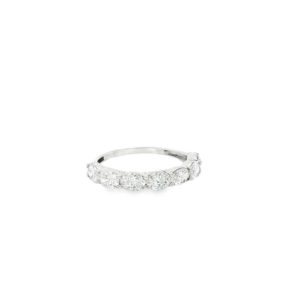 14K White Gold Lab-Grown Oval 1.53ctw Diamond 7-Stone Band Image 2 Jo & Co. Jewelers Hardy, VA