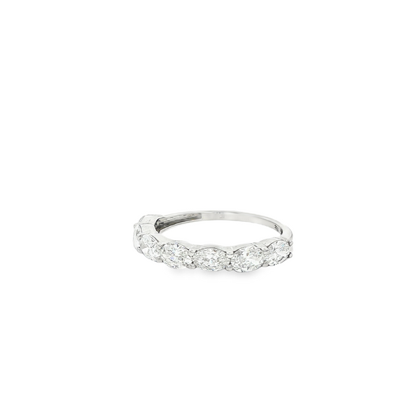 14K White Gold Lab-Grown Oval 1.53ctw Diamond 7-Stone Band Image 4 Jo & Co. Jewelers Hardy, VA