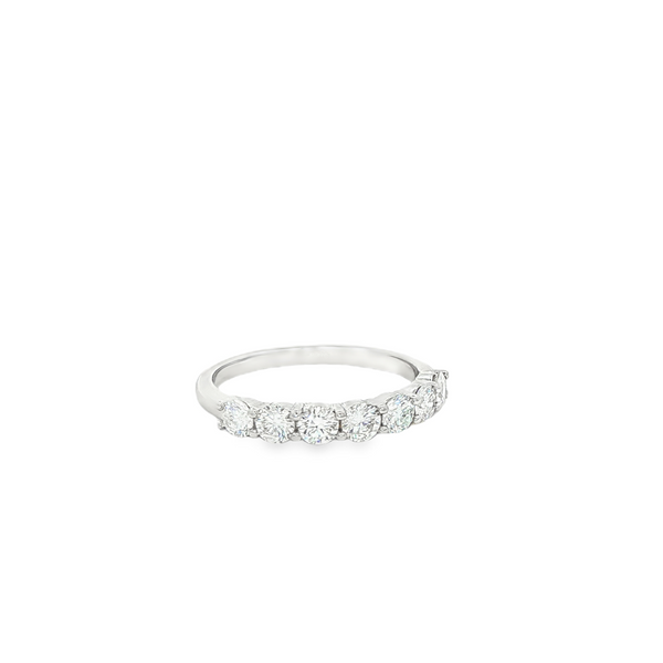 14K White Gold Lab-Grown Round Diamond .90ctw 7-Stone Band Image 2 Jo & Co. Jewelers Hardy, VA