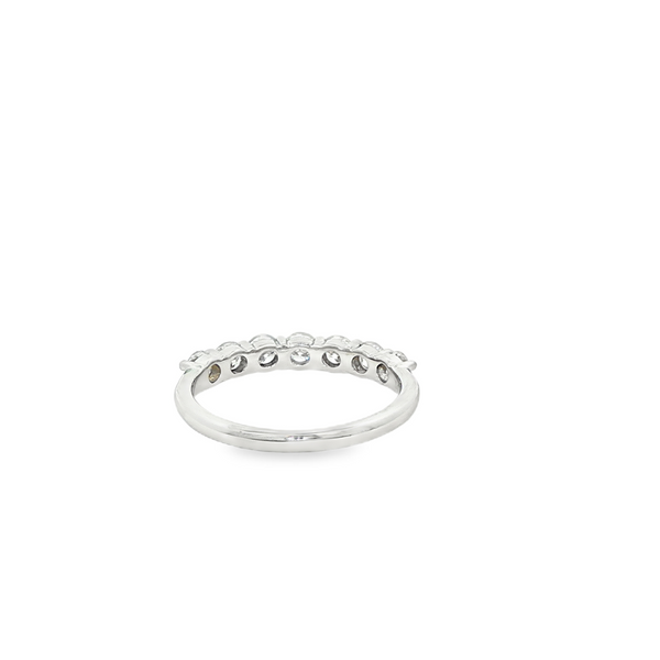 14K White Gold Lab-Grown Round Diamond .90ctw 7-Stone Band Image 3 Jo & Co. Jewelers Hardy, VA