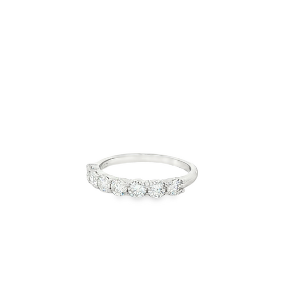 14K White Gold Lab-Grown Round Diamond .90ctw 7-Stone Band Image 4 Jo & Co. Jewelers Hardy, VA