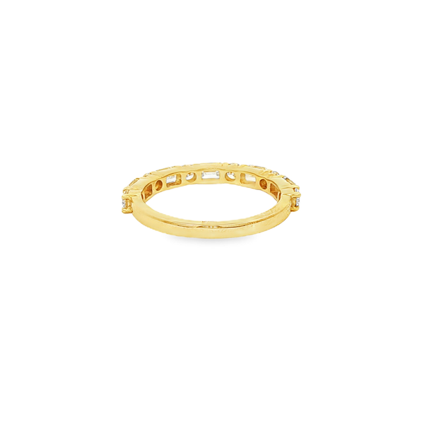 14K Yellow Gold Lab-Grown Diamond Alternating Band 1.14Tw Round & Emerald Cut Image 3 Jo & Co. Jewelers Hardy, VA