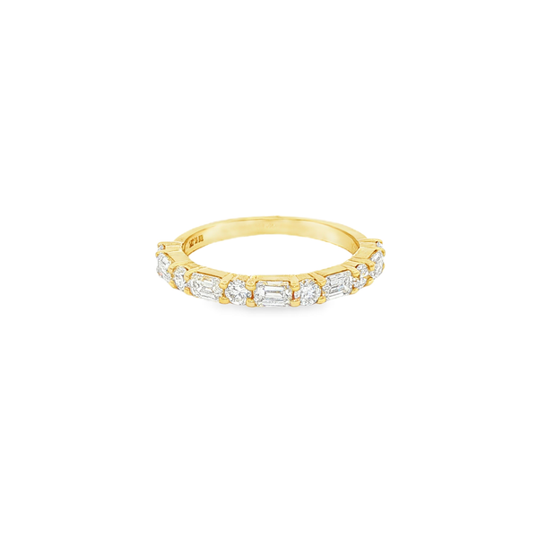 14K Yellow Gold Lab-Grown Diamond Alternating Band 1.14Tw Round & Emerald Cut Jo & Co. Jewelers Hardy, VA