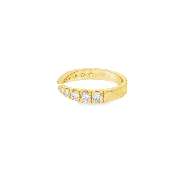 14K Yellow Gold Lab-Grown Diamond Open Band Ring .74Tw Graduated Design Image 4 Jo & Co. Jewelers Hardy, VA