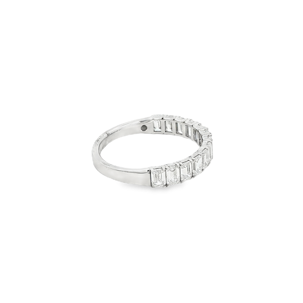 14K White Gold 1.30 CT Lab-Grown Emerald-Cut Diamond Band Image 2 Jo & Co. Jewelers Hardy, VA