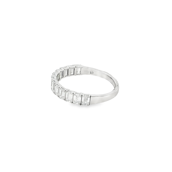 14K White Gold 1.30 CT Lab-Grown Emerald-Cut Diamond Band Image 4 Jo & Co. Jewelers Hardy, VA