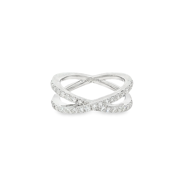 Sterling Silver 1/2 CTW Lab-Grown Diamond Crossover X Ring Jo & Co. Jewelers Hardy, VA