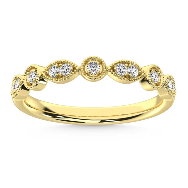 10K Yellow Gold Lab- Grown Round Diamond Ring With Alternating Round & Marquise Stations Jo & Co. Jewelers Hardy, VA