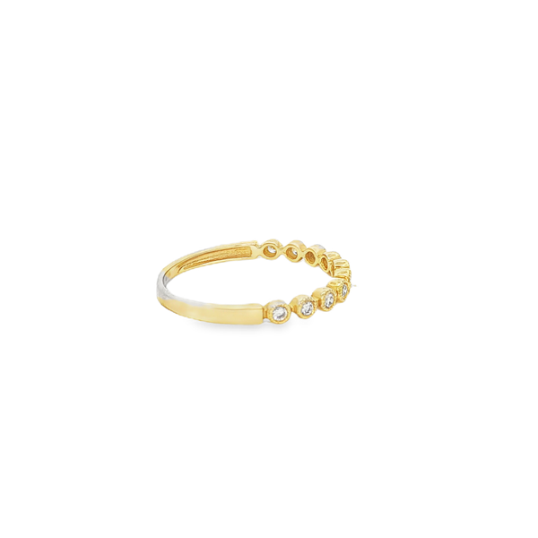 10K Yellow Gold .15 CTW Lab-Grown Diamond Bezel Milgrain Band Image 2 Jo & Co. Jewelers Hardy, VA