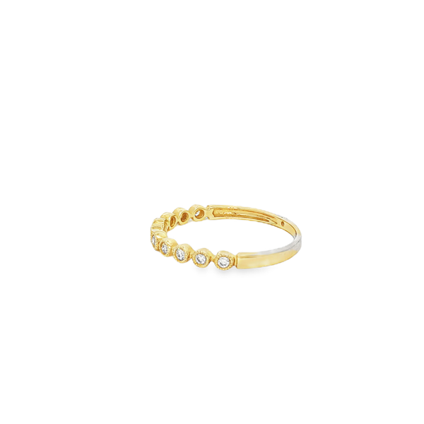 10K Yellow Gold .15 CTW Lab-Grown Diamond Bezel Milgrain Band Image 4 Jo & Co. Jewelers Hardy, VA