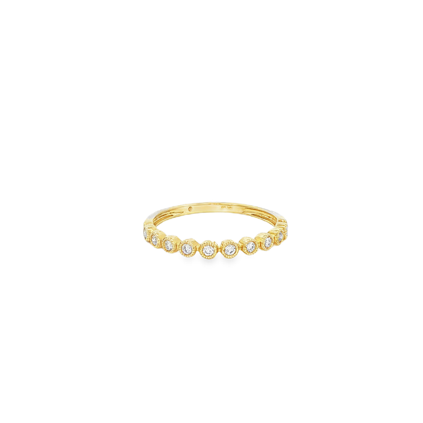10K Yellow Gold .15 CTW Lab-Grown Diamond Bezel Milgrain Band Jo & Co. Jewelers Hardy, VA