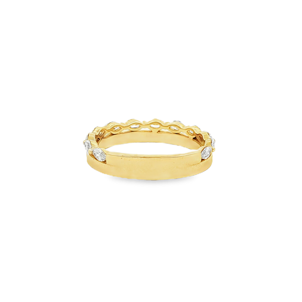 14K Yellow Gold .55ctw Lab-Grown Marquise Diamond & Polished Row Band Image 3 Jo & Co. Jewelers Hardy, VA