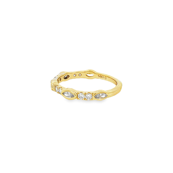 14K Yellow Gold .52ctw Lab-Grown Round & Marquise Diamond Stackable Band Image 4 Jo & Co. Jewelers Hardy, VA