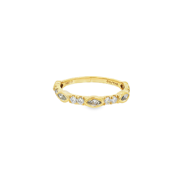 14K Yellow Gold .52ctw Lab-Grown Round & Marquise Diamond Stackable Band Jo & Co. Jewelers Hardy, VA
