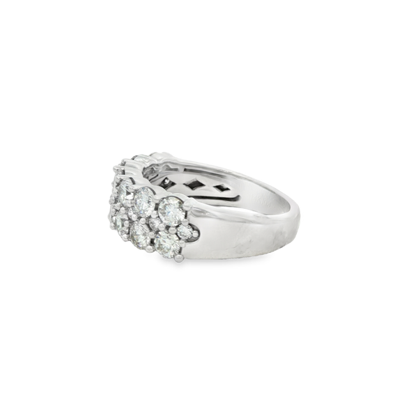 14K White Gold 2.02ctw Lab-Grown Round Diamond 3-Row Shared-Prong Band Image 4 Jo & Co. Jewelers Hardy, VA
