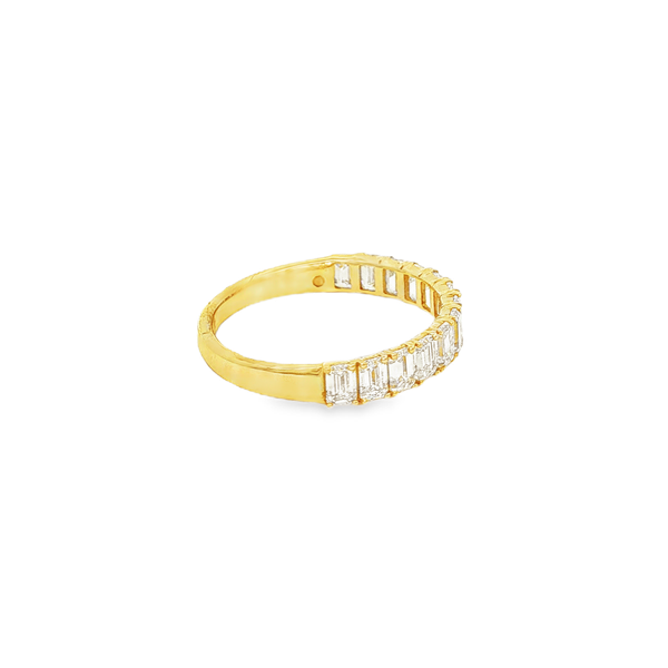 14K Yellow Gold 1.30 CT Lab-Grown Emerald-Cut Diamond Band Image 2 Jo & Co. Jewelers Hardy, VA