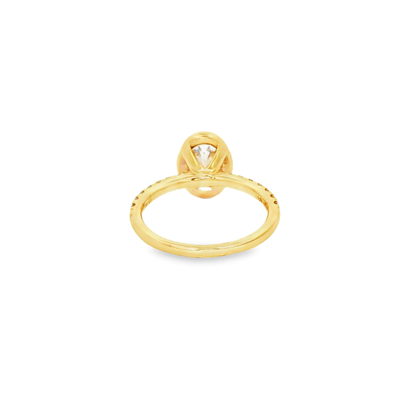 14K Yellow Gold 2.23 CTW Lab-Grown Oval Diamond Bezel Engagement Ring Image 3 Jo & Co. Jewelers Hardy, VA