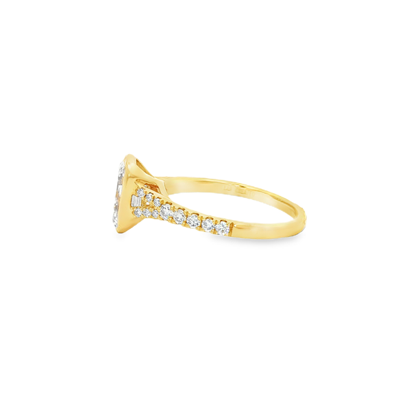 14K Yellow Gold 2.24 CTW Lab-Grown Emerald-Cut Bezel Diamond Engagement Ring Image 4 Jo & Co. Jewelers Hardy, VA