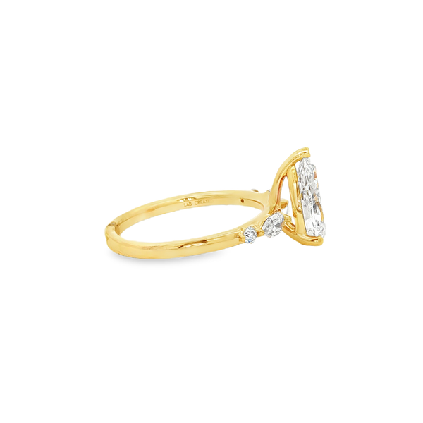 14K Yellow Lab-Grown Pear, Round & Marquise Diamond 2.20 CTW Engagement Ring Image 2 Jo & Co. Jewelers Hardy, VA
