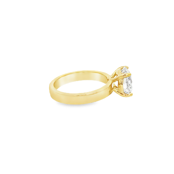 14K Yellow Gold 3.15ct Lab-Grown Round Diamond Solitaire Engagement Ring Image 2 Jo & Co. Jewelers Hardy, VA