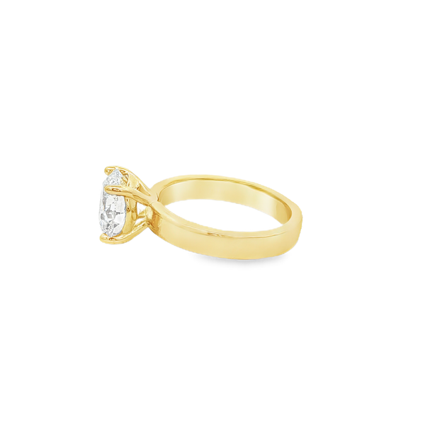 14K Yellow Gold 3.15ct Lab-Grown Round Diamond Solitaire Engagement Ring Image 4 Jo & Co. Jewelers Hardy, VA