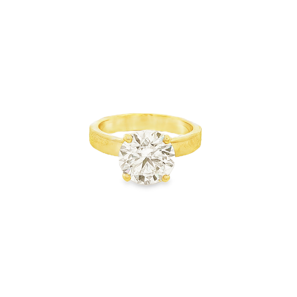 14K Yellow Gold 3.15ct Lab-Grown Round Diamond Solitaire Engagement Ring Jo & Co. Jewelers Hardy, VA