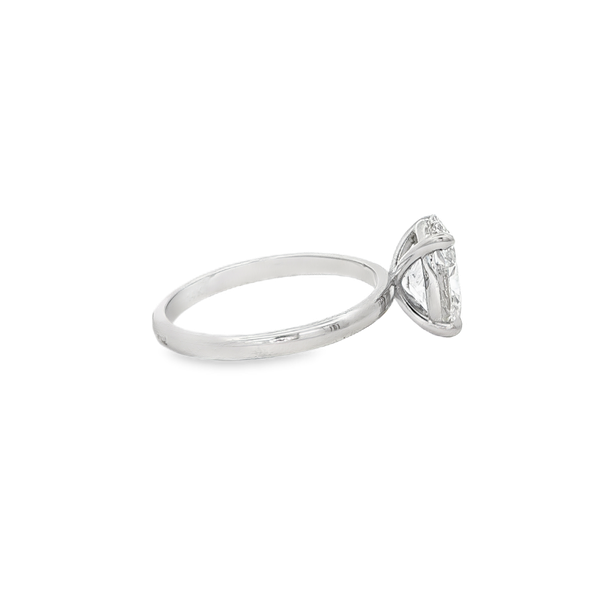 14K White Gold 2.02ct Lab-Grown Oval Diamond Solitaire Engagement Ring Image 2 Jo & Co. Jewelers Hardy, VA