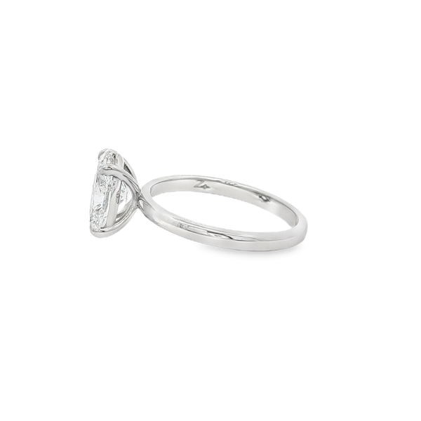 14K White Gold 2.02ct Lab-Grown Oval Diamond Solitaire Engagement Ring Image 4 Jo & Co. Jewelers Hardy, VA