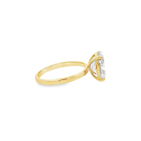 14K Yellow Gold 3.03ct Lab-Grown Oval Diamond Solitaire Engagement Ring Image 2 Jo & Co. Jewelers Hardy, VA
