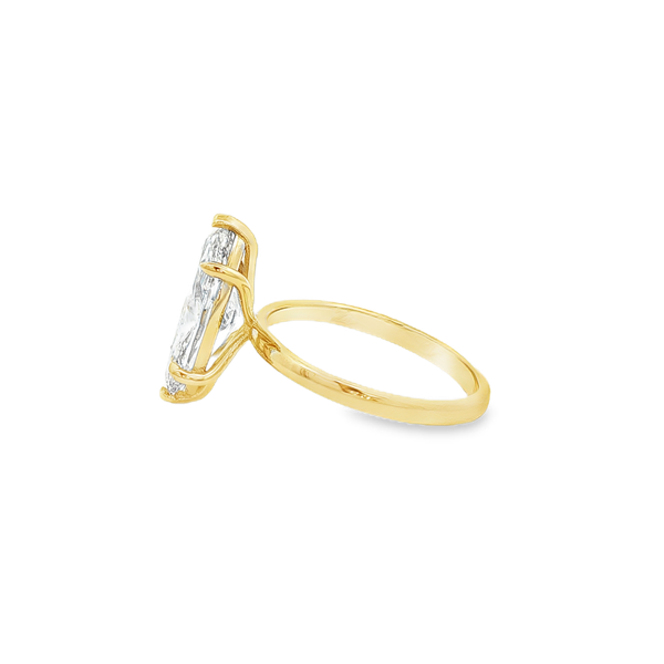 14K Yellow Gold 2.96ct Lab-Grown Marquise Diamond Solitaire Engagement Ring Image 4 Jo & Co. Jewelers Hardy, VA