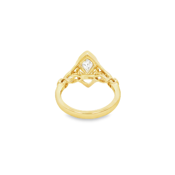 14K Yellow Gold 2.26ctw Lab-Grown Marquise & Round Diamond Bezel-Set Engagement Ring Image 3 Jo & Co. Jewelers Hardy, VA