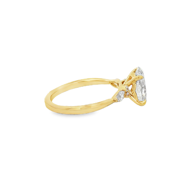 14K Yellow Gold 2.27ctw Lab-Grown Oval, Round & Marquise Diamond Engagement Ring Image 2 Jo & Co. Jewelers Hardy, VA