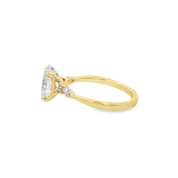 14K Yellow Gold 2.27ctw Lab-Grown Oval, Round & Marquise Diamond Engagement Ring Image 4 Jo & Co. Jewelers Hardy, VA