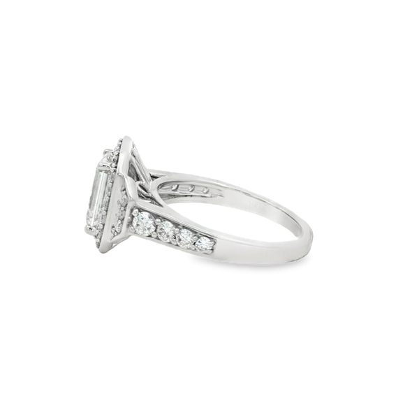 14K White Gold 2.75ctw Lab-Grown Emerald-Cut Diamond Halo Engagement Ring Image 4 Jo & Co. Jewelers Hardy, VA