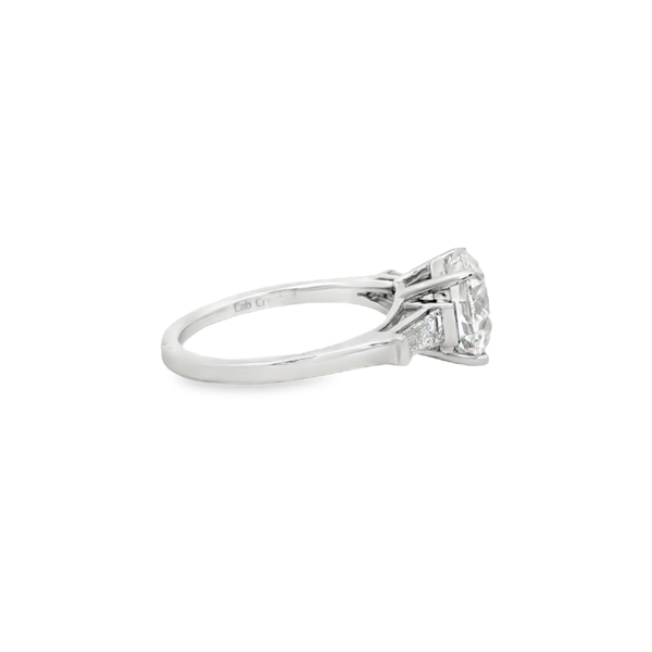 14K White Gold 3.50tw Lab-Grown Round & Tapered Baguette Diamond Engagement Ring Image 2 Jo & Co. Jewelers Hardy, VA