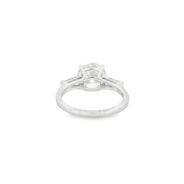 14K White Gold 3.50tw Lab-Grown Round & Tapered Baguette Diamond Engagement Ring Image 3 Jo & Co. Jewelers Hardy, VA