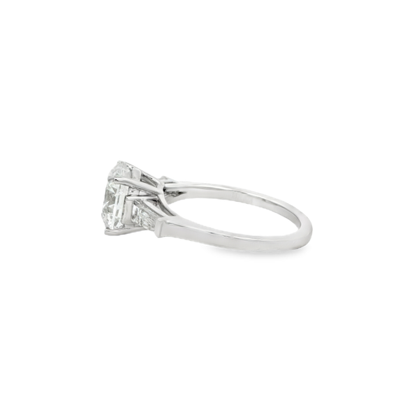 14K White Gold 3.50tw Lab-Grown Round & Tapered Baguette Diamond Engagement Ring Image 4 Jo & Co. Jewelers Hardy, VA