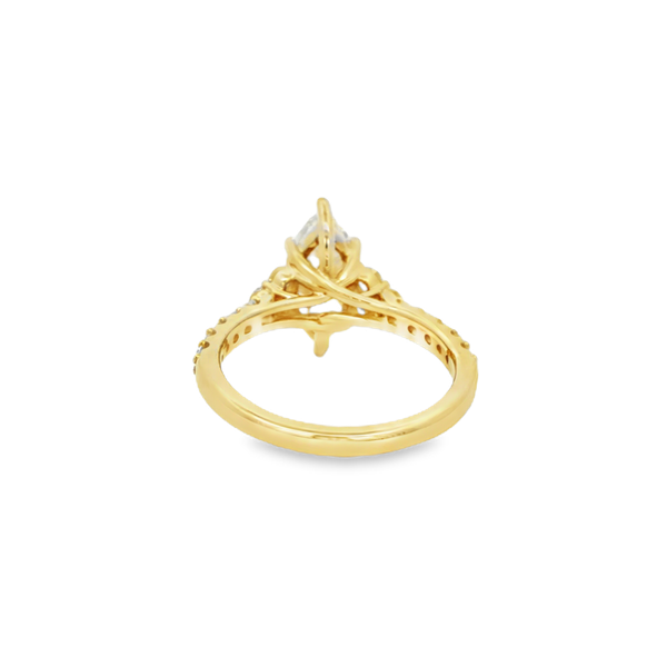 14K Yellow Gold 2.00ctw Lab-Grown Marquise & Round Diamond Engagement Ring Image 3 Jo & Co. Jewelers Hardy, VA