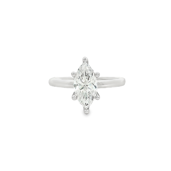 14K White Gold 1.50ct Lab-Grown Marquise Diamond Solitaire Engagement Ring Jo & Co. Jewelers Hardy, VA