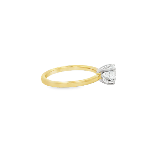 14K Two-Tone Gold 1.00ct Lab-Grown Round Diamond Solitaire Engagement Ring Image 2 Jo & Co. Jewelers Hardy, VA