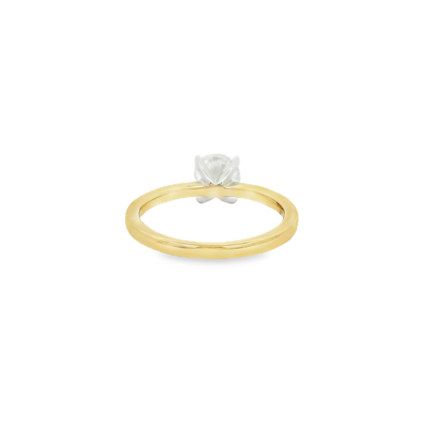 14K Two-Tone Gold 1.00ct Lab-Grown Round Diamond Solitaire Engagement Ring Image 3 Jo & Co. Jewelers Hardy, VA